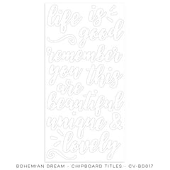CV-BD017 Bohemian Dream Chipboard Titles