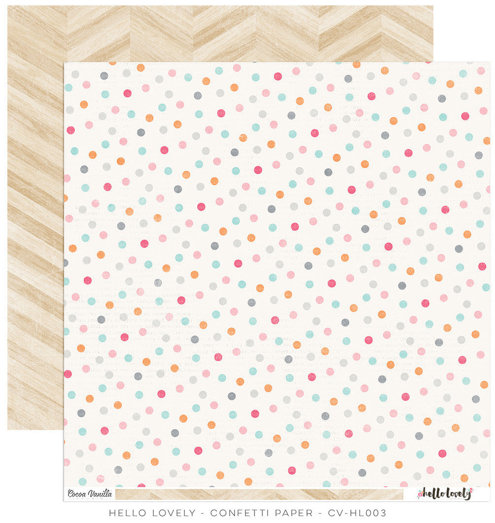CV-HL003 Hello Lovely 12x12 Paper Confetti
