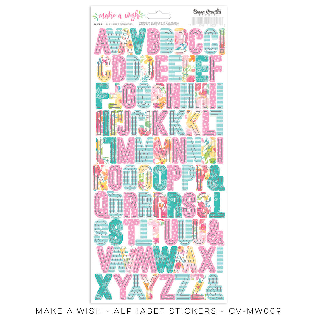 CV-MW009 Make A Wish Alphabet Stickers