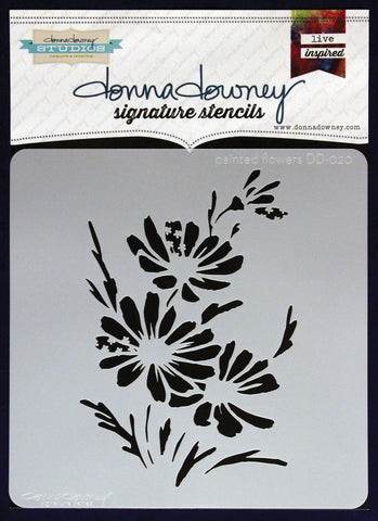 Donna Downey Signature Stencils 8x8 Painted Flowers