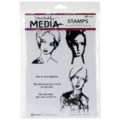 Dina Wakley Media Stamps Scribbly Women