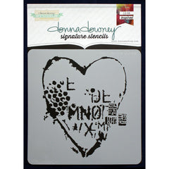 Donna Downey Signature 8x8 Stencil Heart Texture