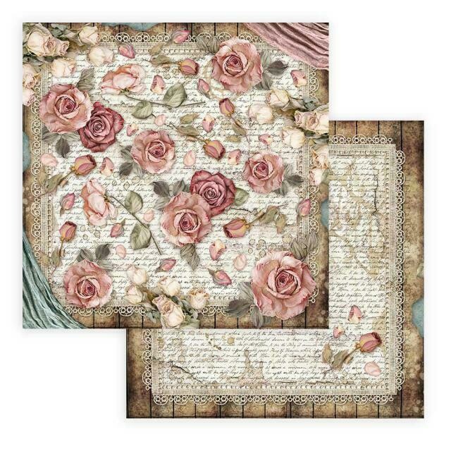 STAMPERIA 12X12 paper Passion Rose Lace