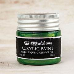 Finnabair Art Alchemy Acrylic Paint Metallic Green Olive