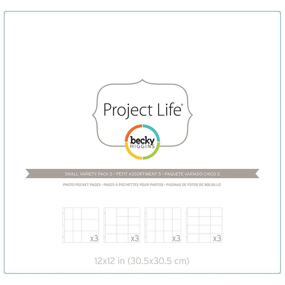 Project Life 12x12 Small Variety Pack 5 Page Protectors 12 Pack