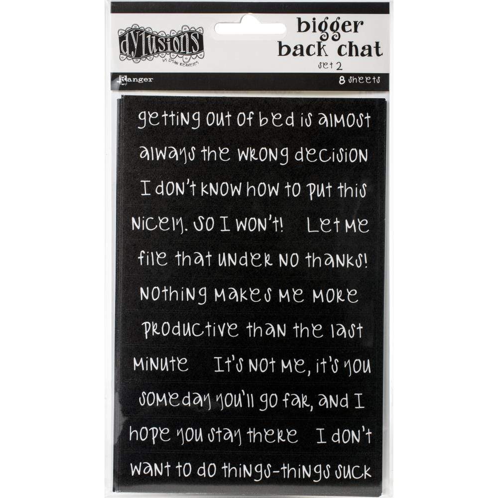 Dylusions Bigger Back Chat Stickers - Black set 2