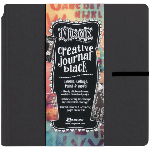 Dylusions Square Art Journal 8x8 Black