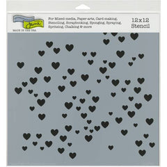 TCW 12x12 Stencil Micro Hearts