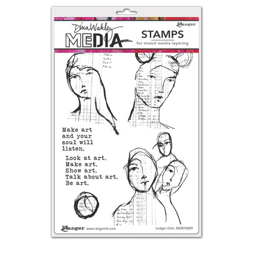 Dina Wakley Media Stamps Ledger girls