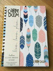 Carpe Diem B5 Spiral Hard cover Notebook - Feathers