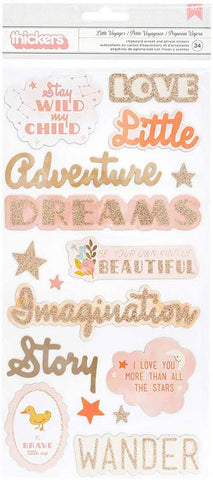AC Thicker Little Voyager chipboard accent and phrase stickers