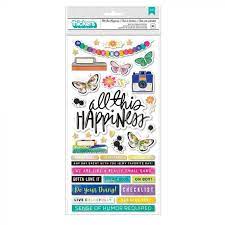 American Crafts Thickers Gold Foil Chipboard Stickers All this Happiness Vicki Boutin