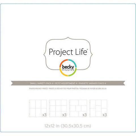 Project Life 12x12 Small Variety Pack 4 Page Protectors 12 Pack