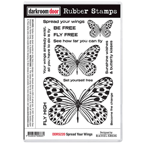 DRD Rubber Stamps Spread Your Wings